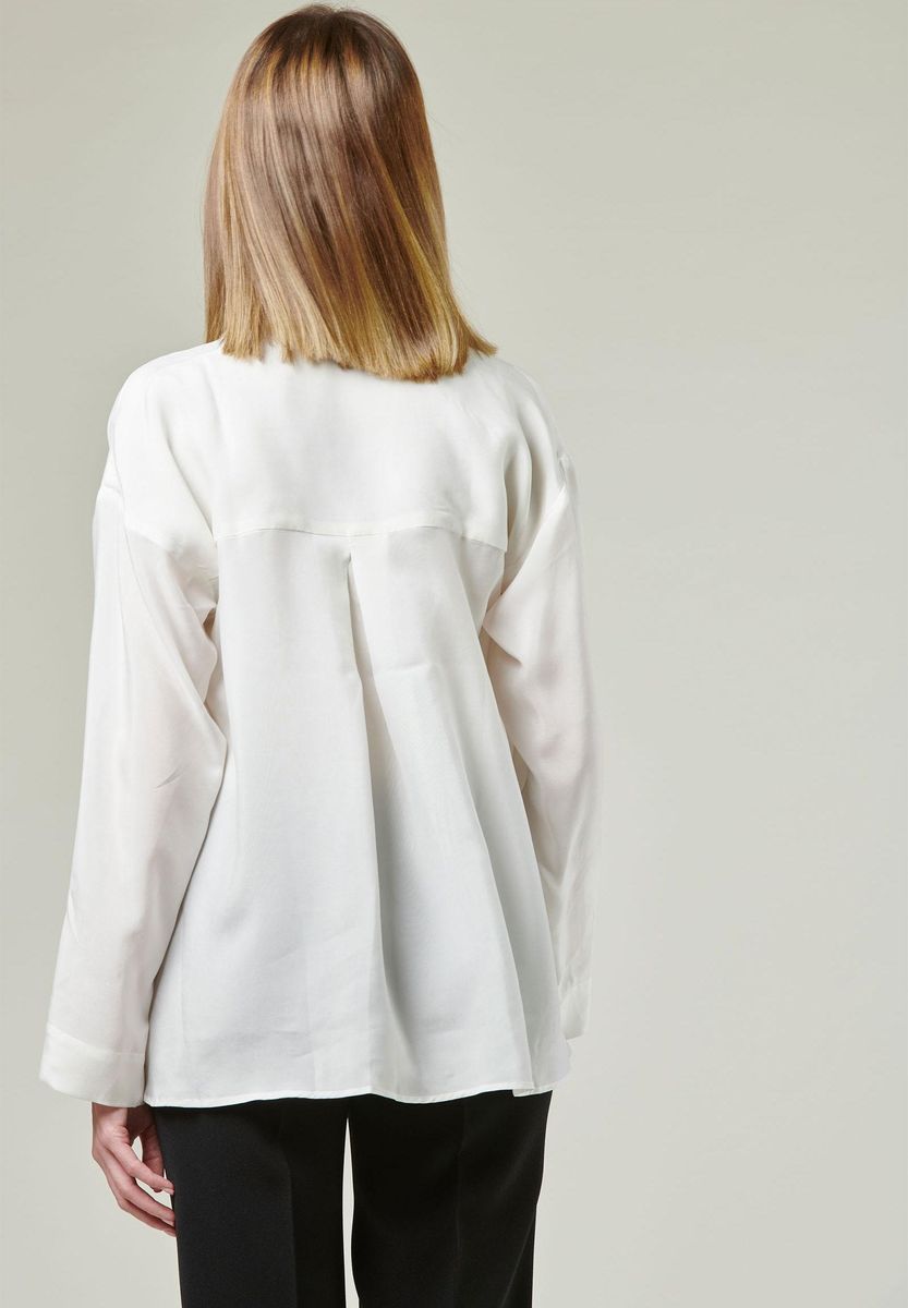 Angelico Camicia Panna Collo Polo Piega Centrale