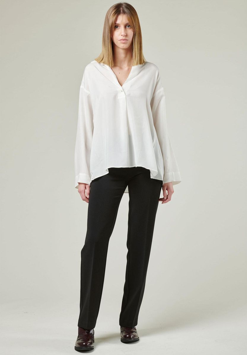 Angelico Camicia Panna Collo Polo Piega Centrale