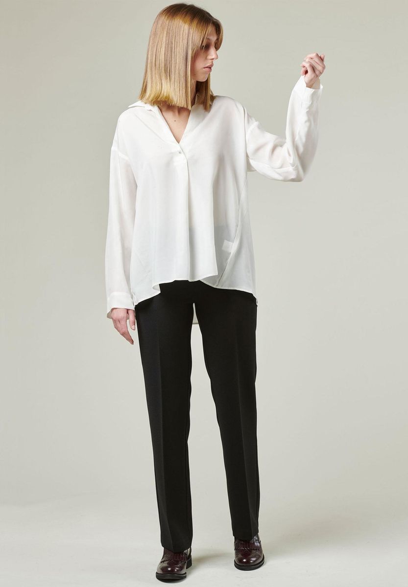 Angelico Camicia panna collo polo piega centrale