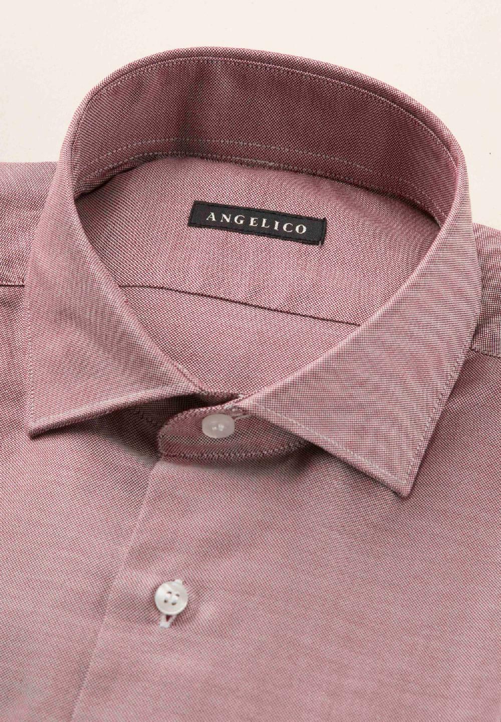 Angelico Camicia Rossa Oxford Cotone Slim Fit
