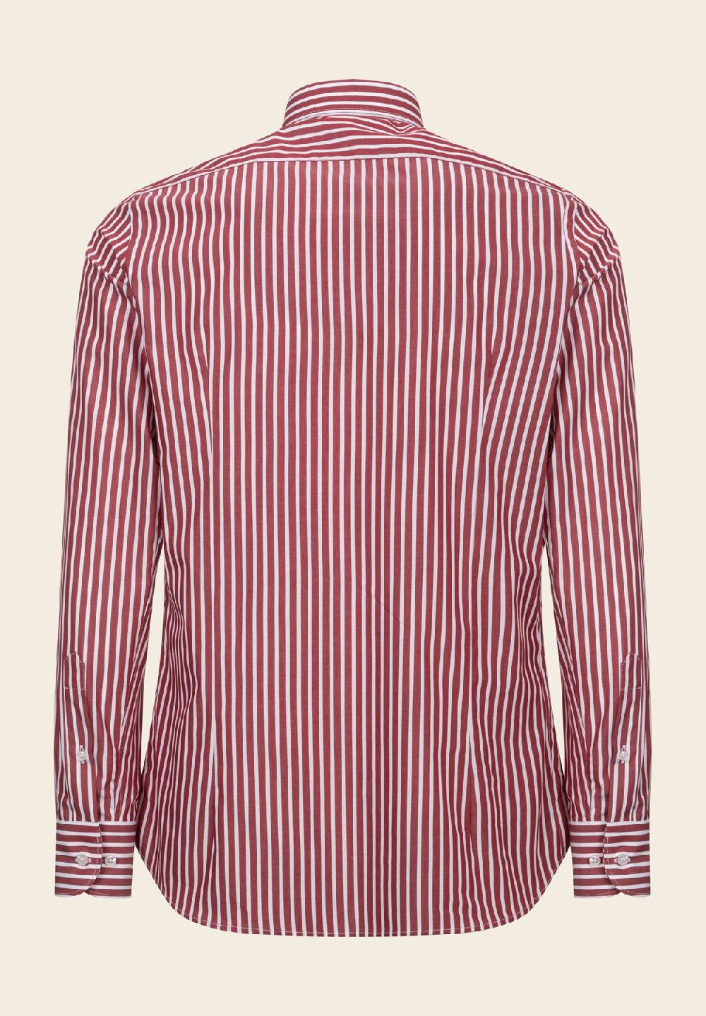 Angelico Camicia Rosso Bacchettina Cotone Slim Fit
