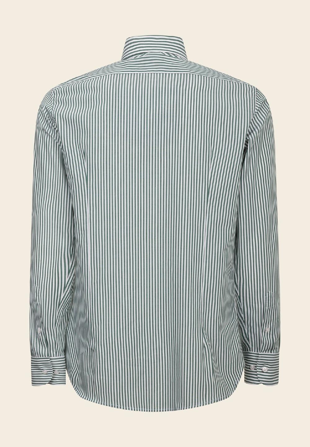 Angelico Camicia Verde Bacchettina Cotone Slim Fit