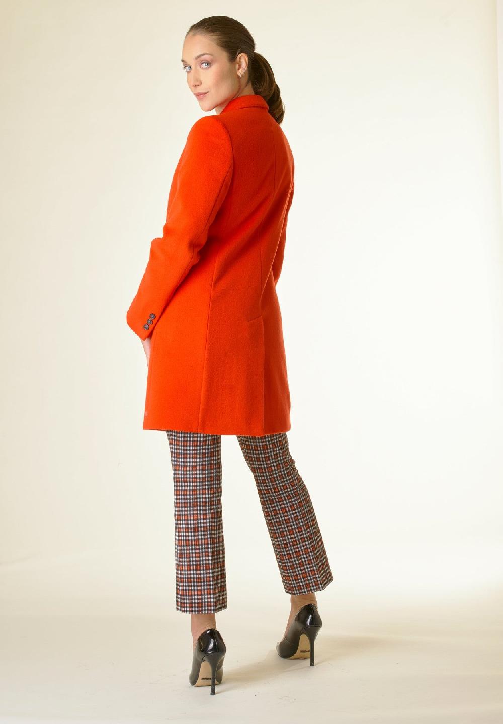 Angelico Cappotto Arancione Corto Lana Cashmere