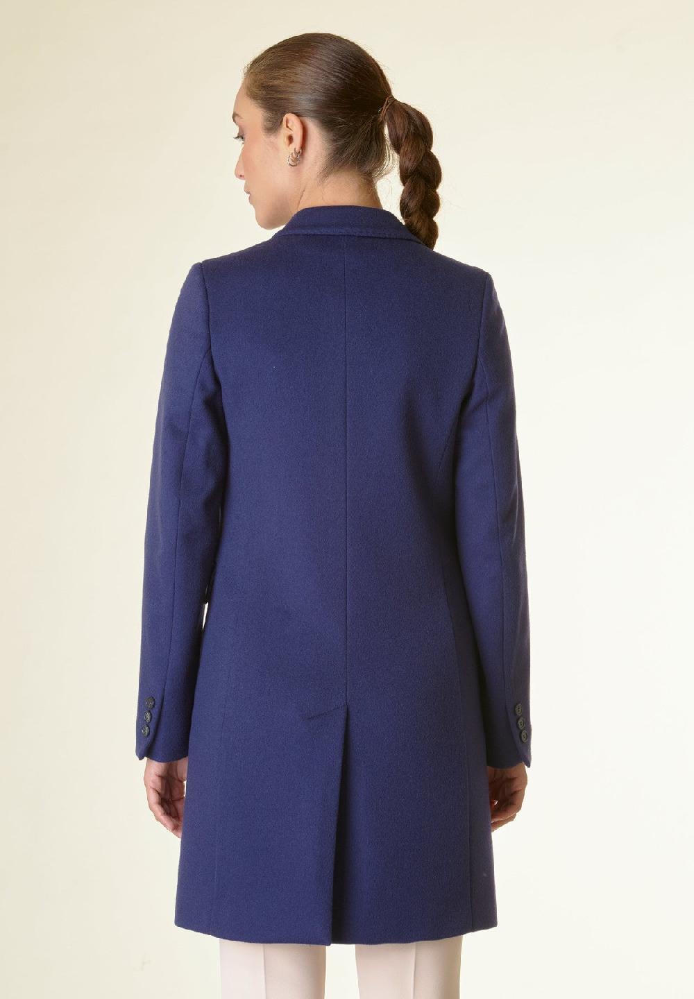 Angelico Cappotto Blu Corto Lana Cashmere