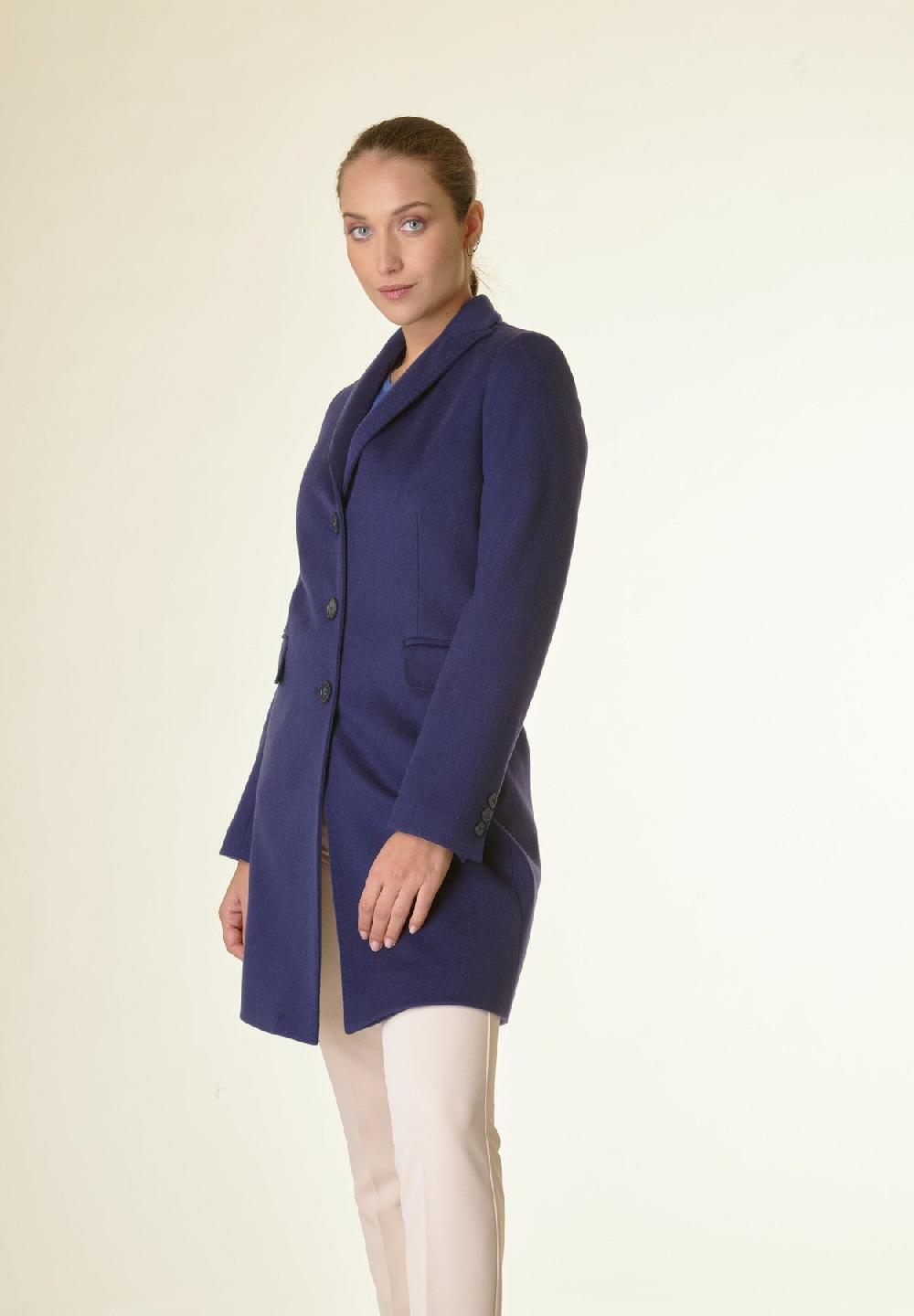 Angelico Cappotto Blu Corto Lana Cashmere