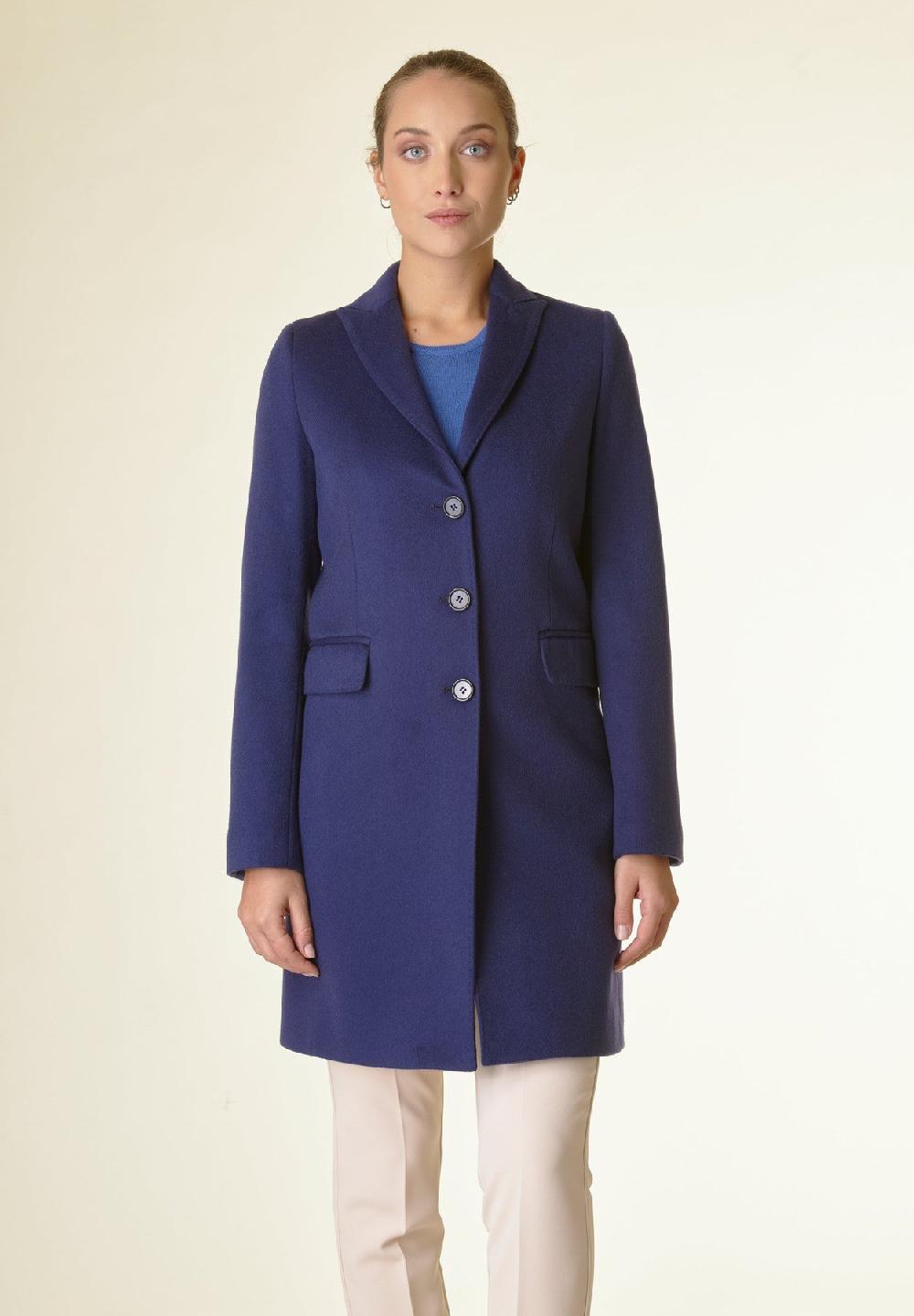 Angelico Cappotto blu corto lana cashmere