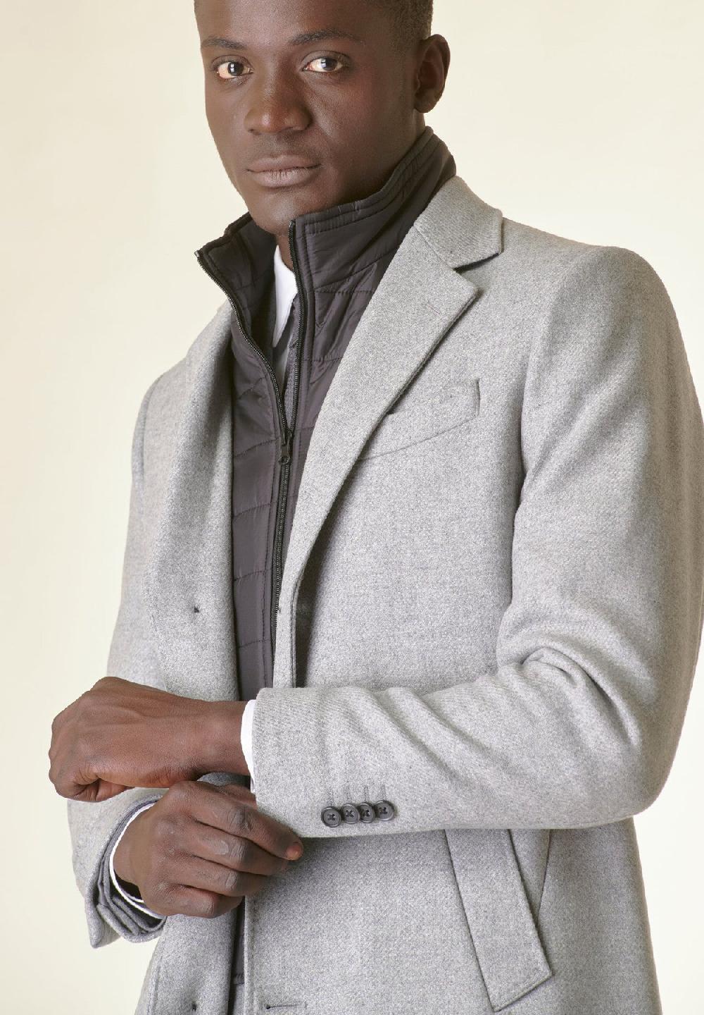 Angelico Cappotto Grigio Melange Lana