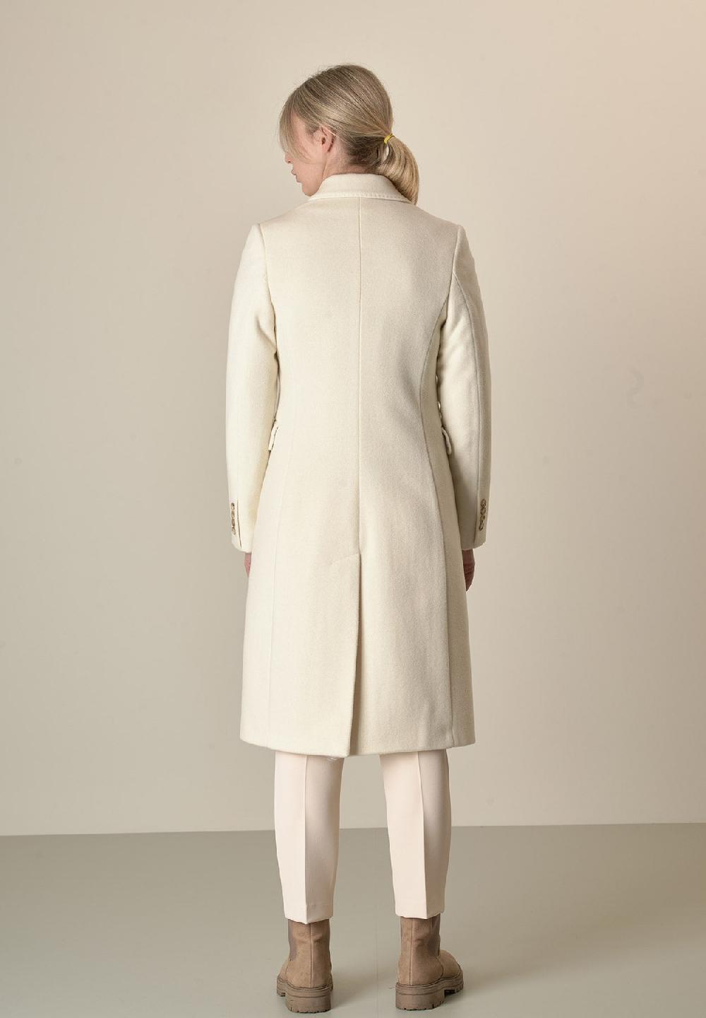 Angelico Cappotto Panna Doppiopetto Lana Cashmere