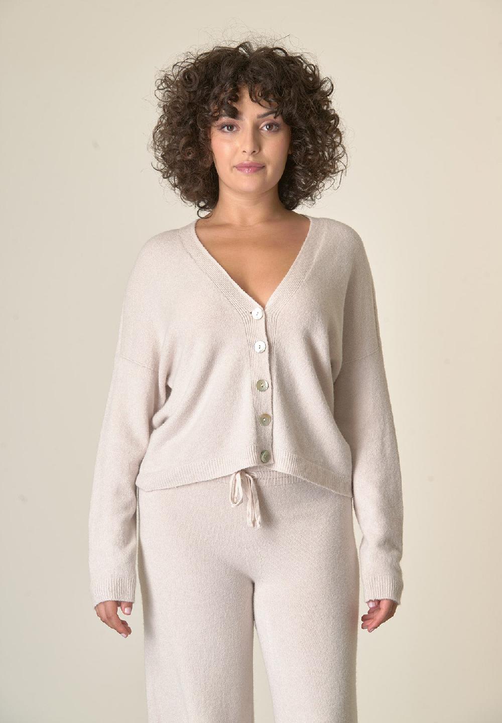 Angelico Cardigan Avorio Bottoni