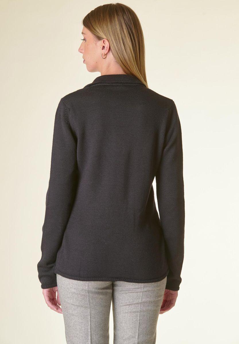 Angelico Cardigan Nero 3 Bottoni Merino Lana-Gatto