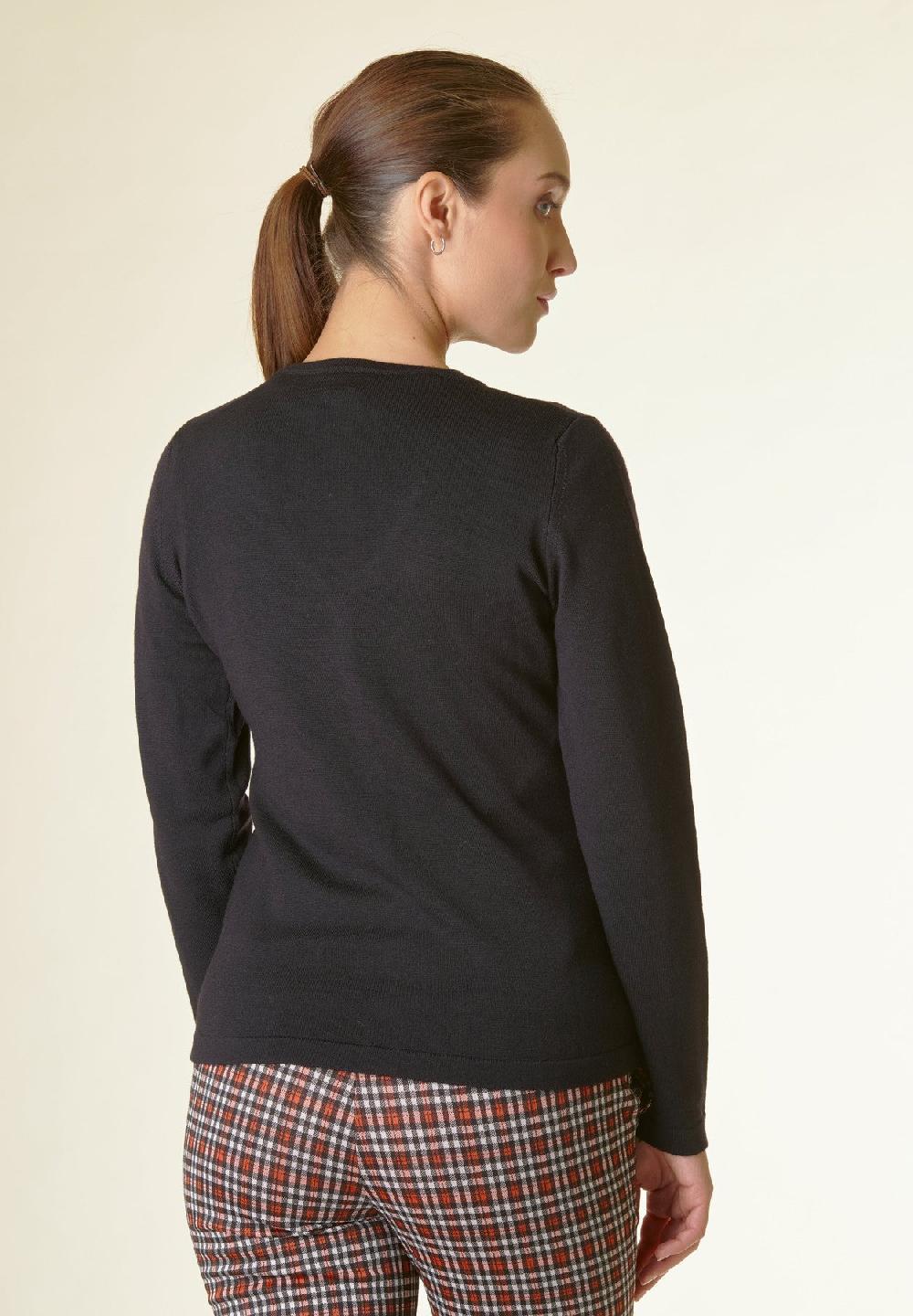 Angelico Cardigan Nero Lana Merinos