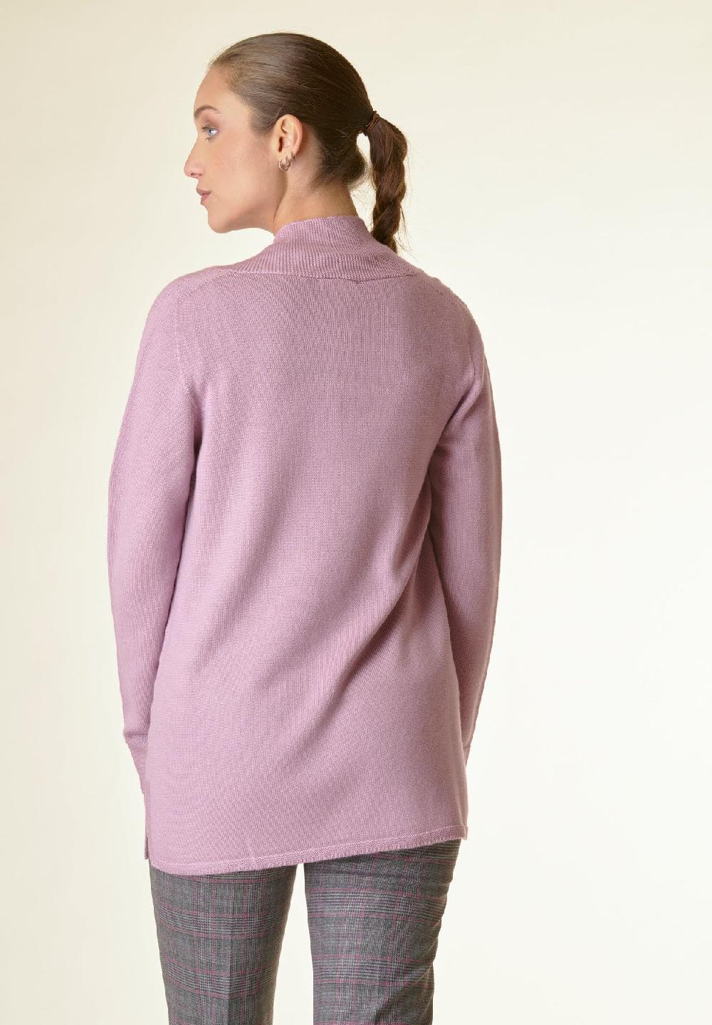 Angelico Cardigan Rosa Collo A Scialle