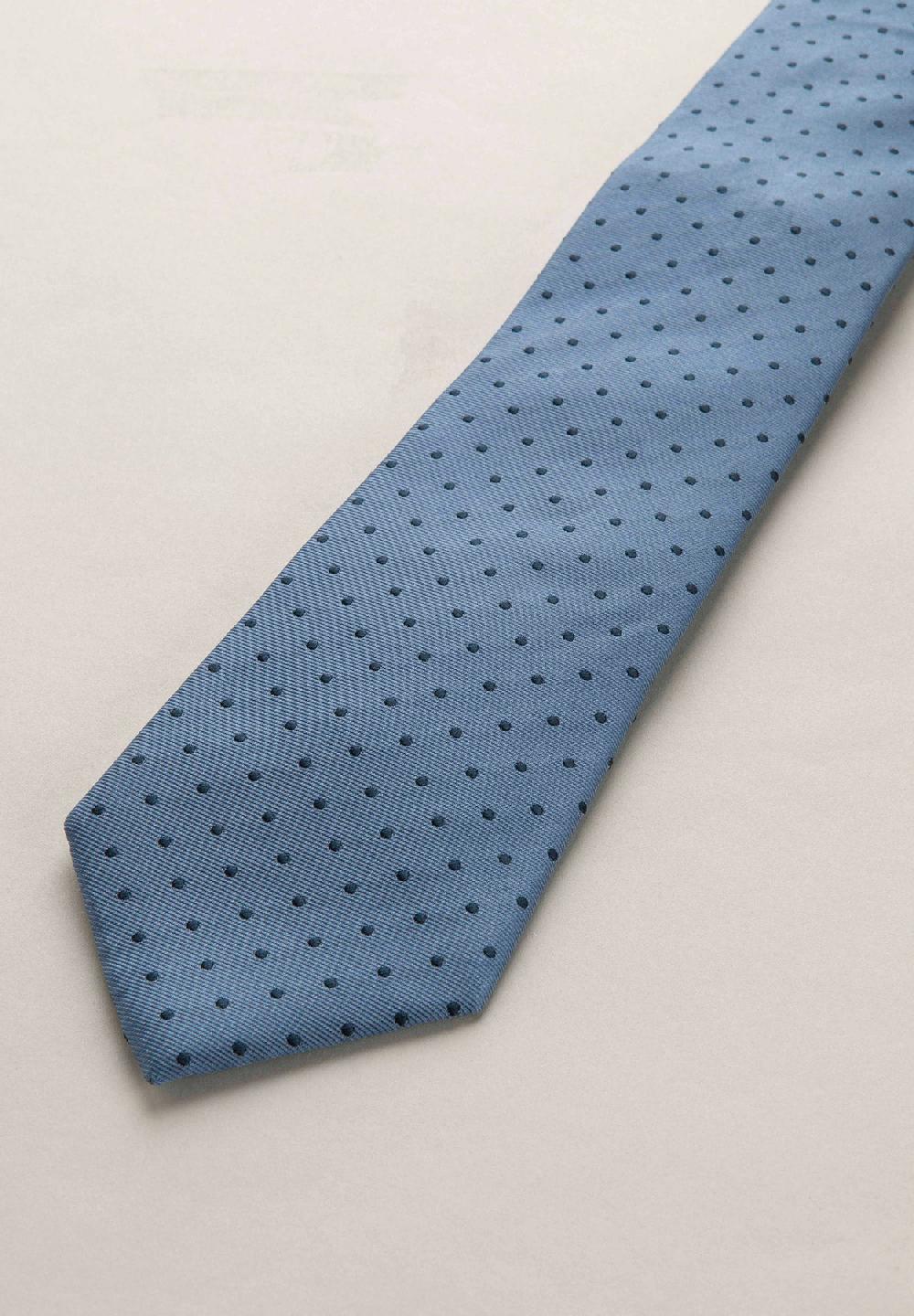 Angelico Cravatta Azzurra Pois Seta