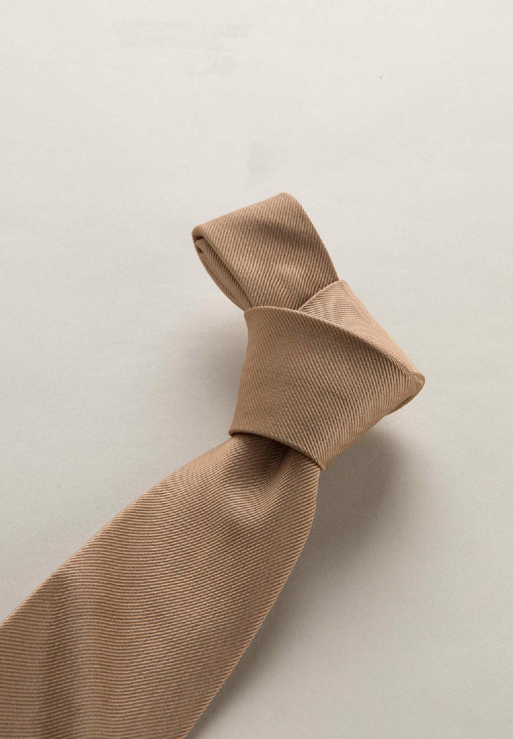 Angelico Cravatta Beige Seta Unita