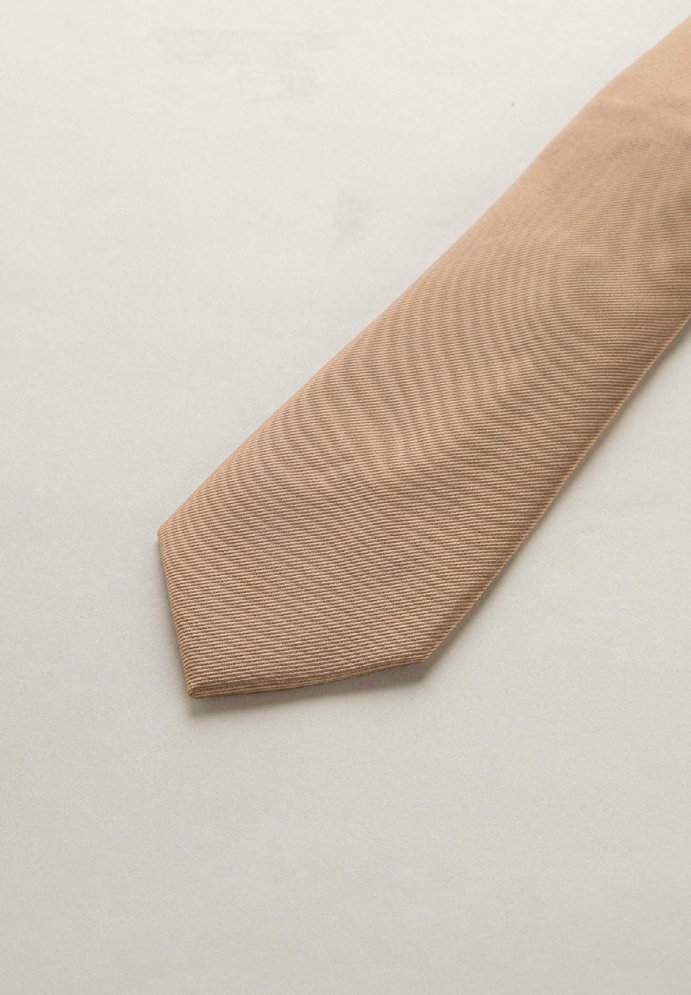 Angelico Cravatta Beige Seta Unita