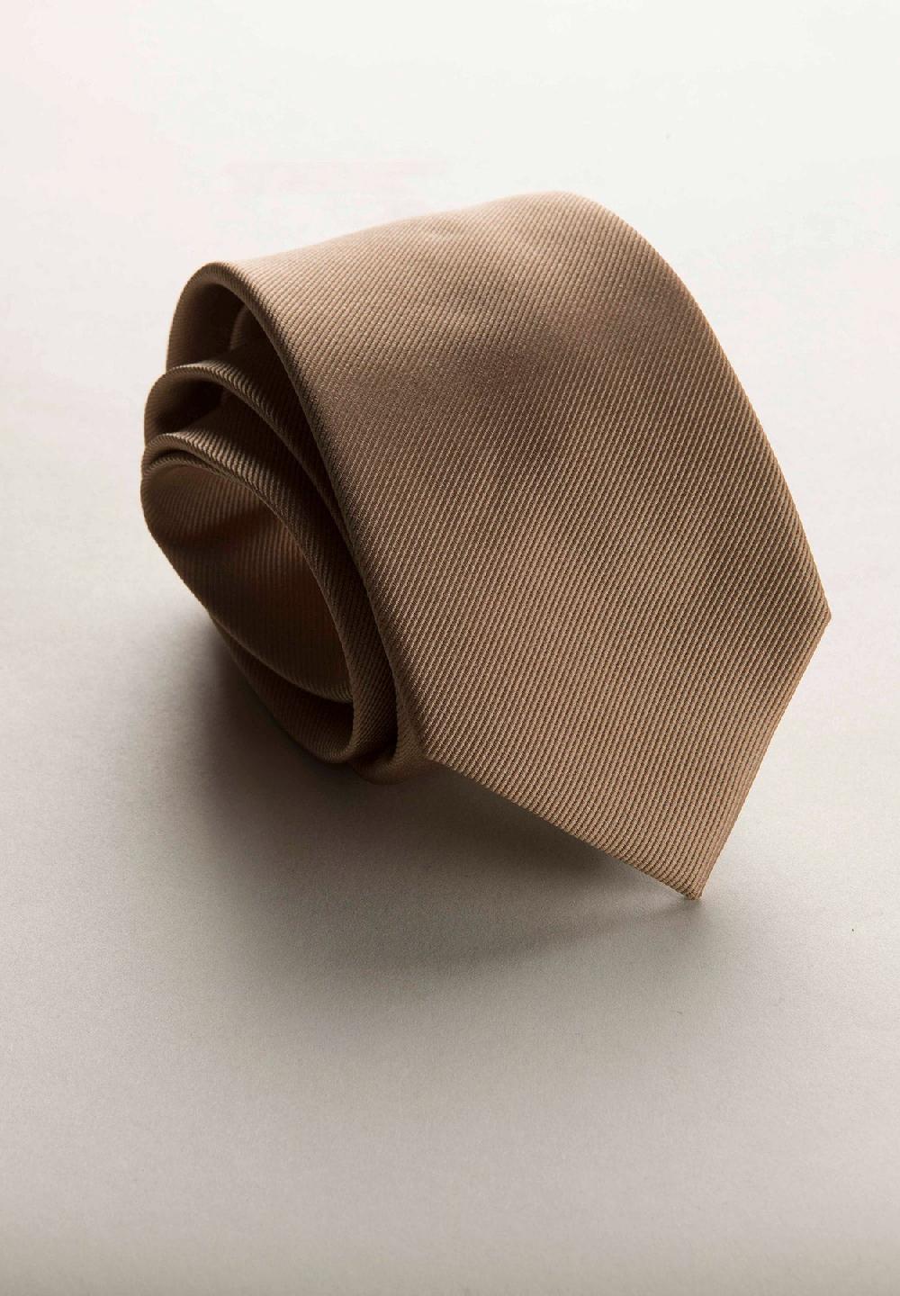 Angelico Cravatta beige seta unita