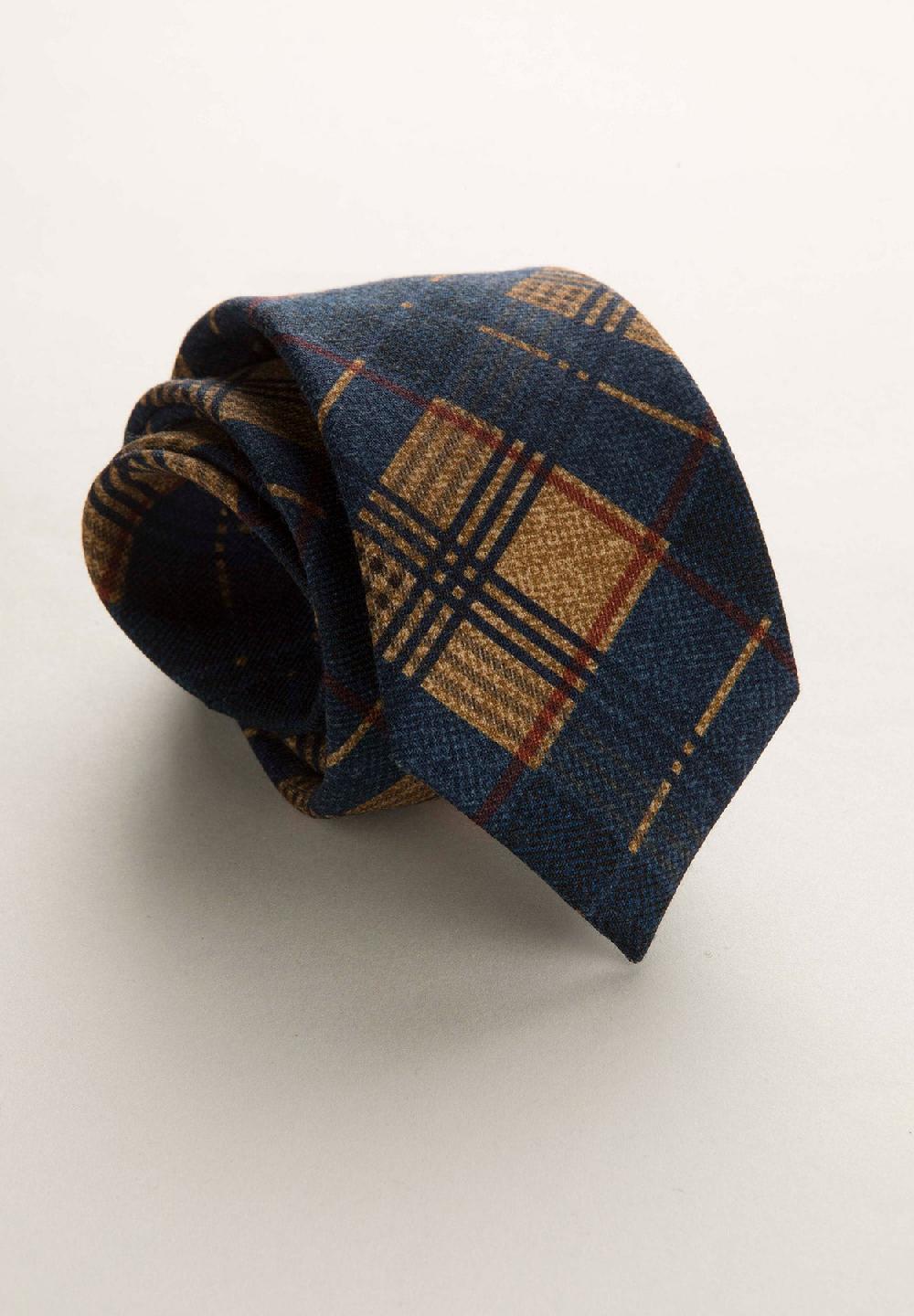 Angelico Cravatta blu Galles lana