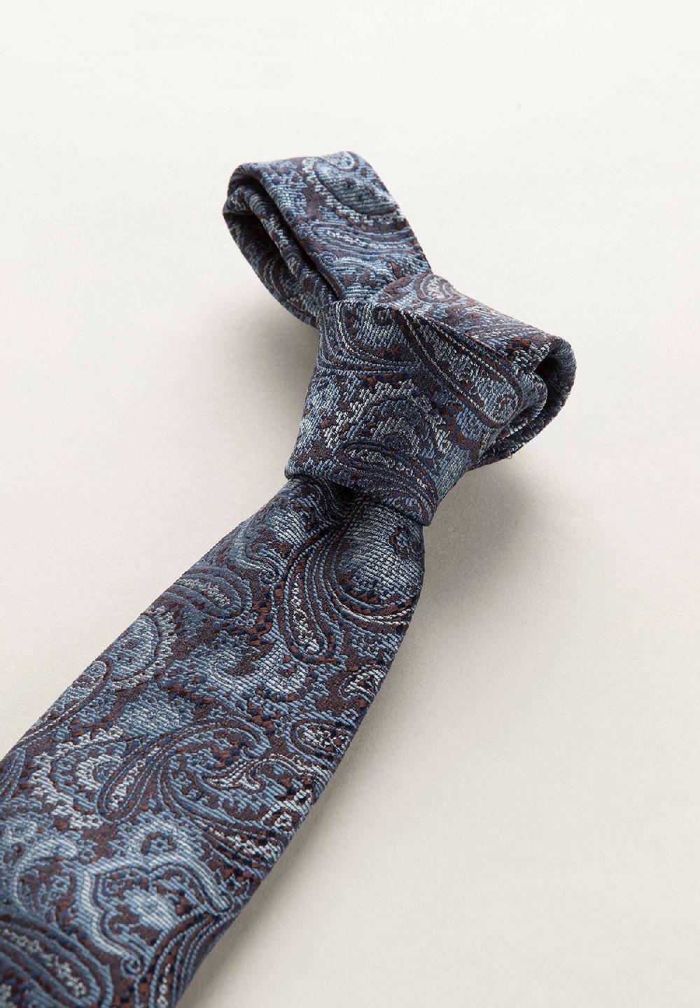 Angelico Cravatta Blu Greche Seta