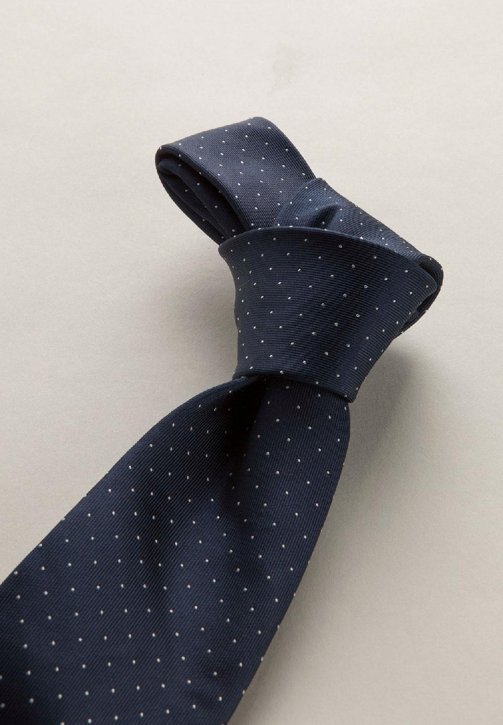 Angelico Cravatta Blu Micro Pois Seta