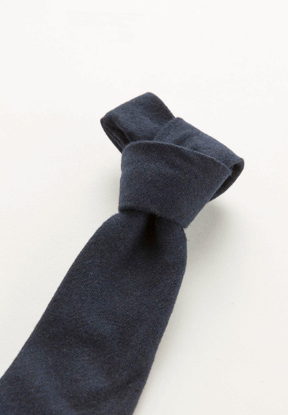 Angelico Cravatta Blu Navy Effetto Lana Unita