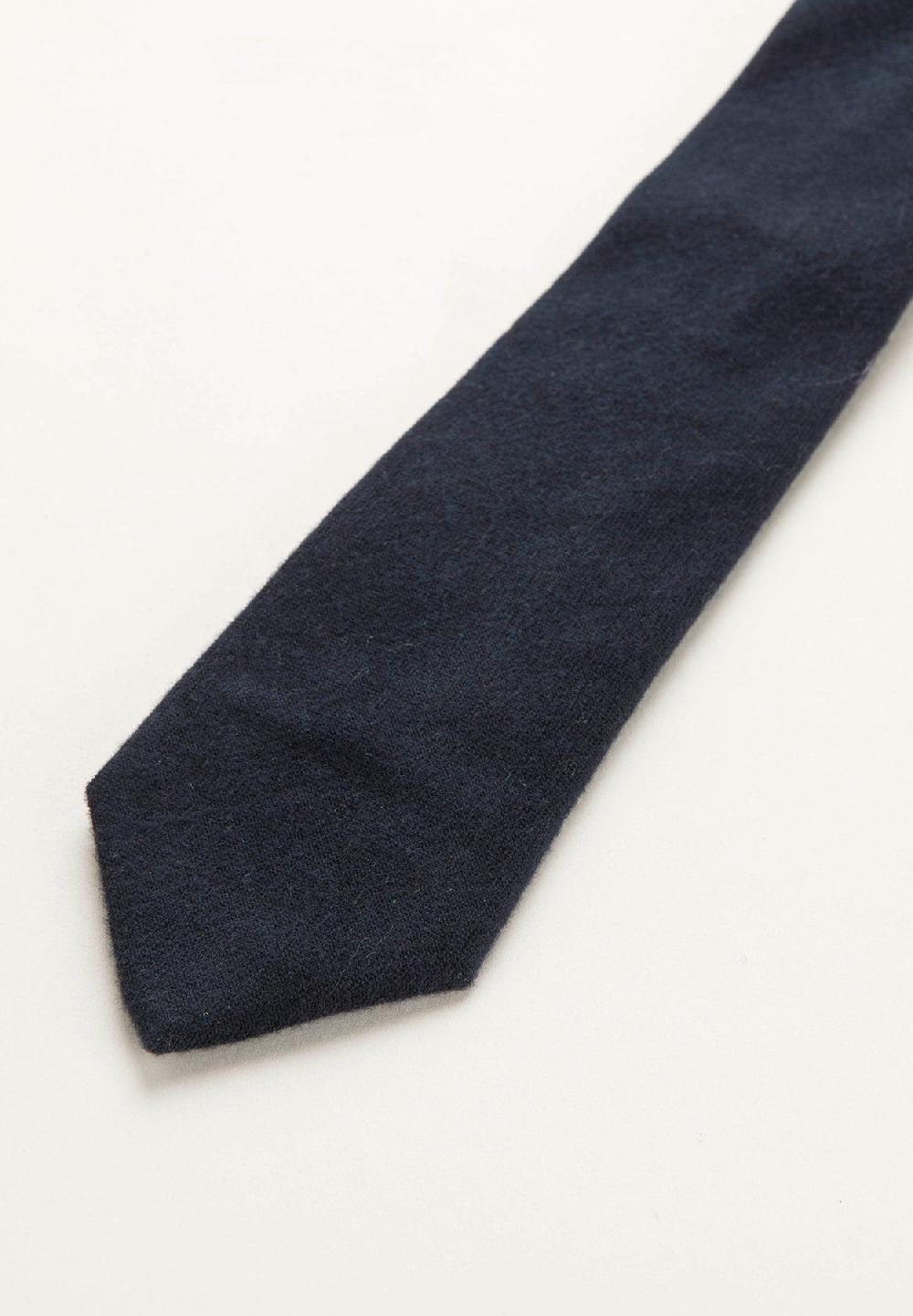 Angelico Cravatta Blu Navy Effetto Lana Unita