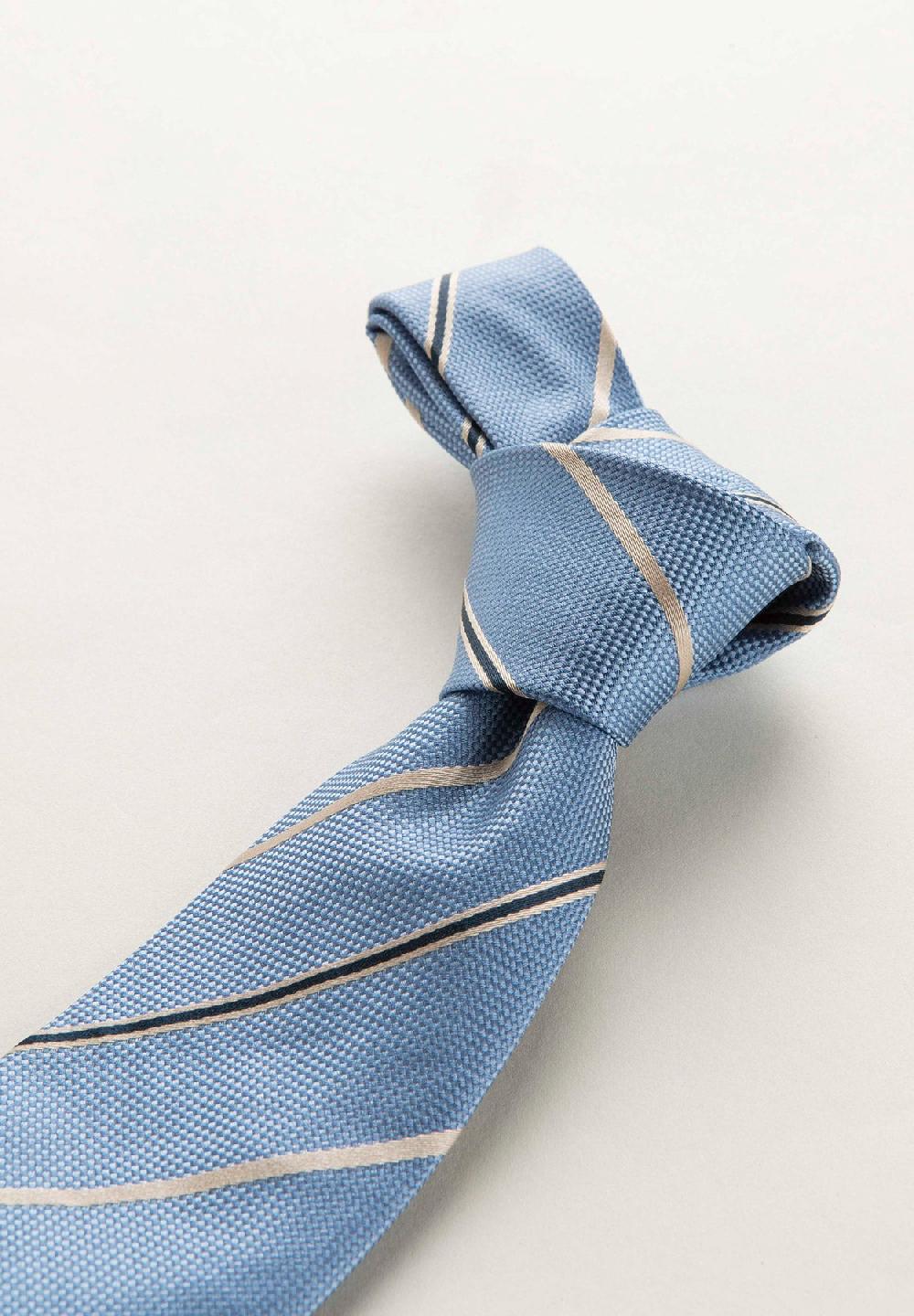 Angelico Cravatta Blu Nocciola Regimental Set