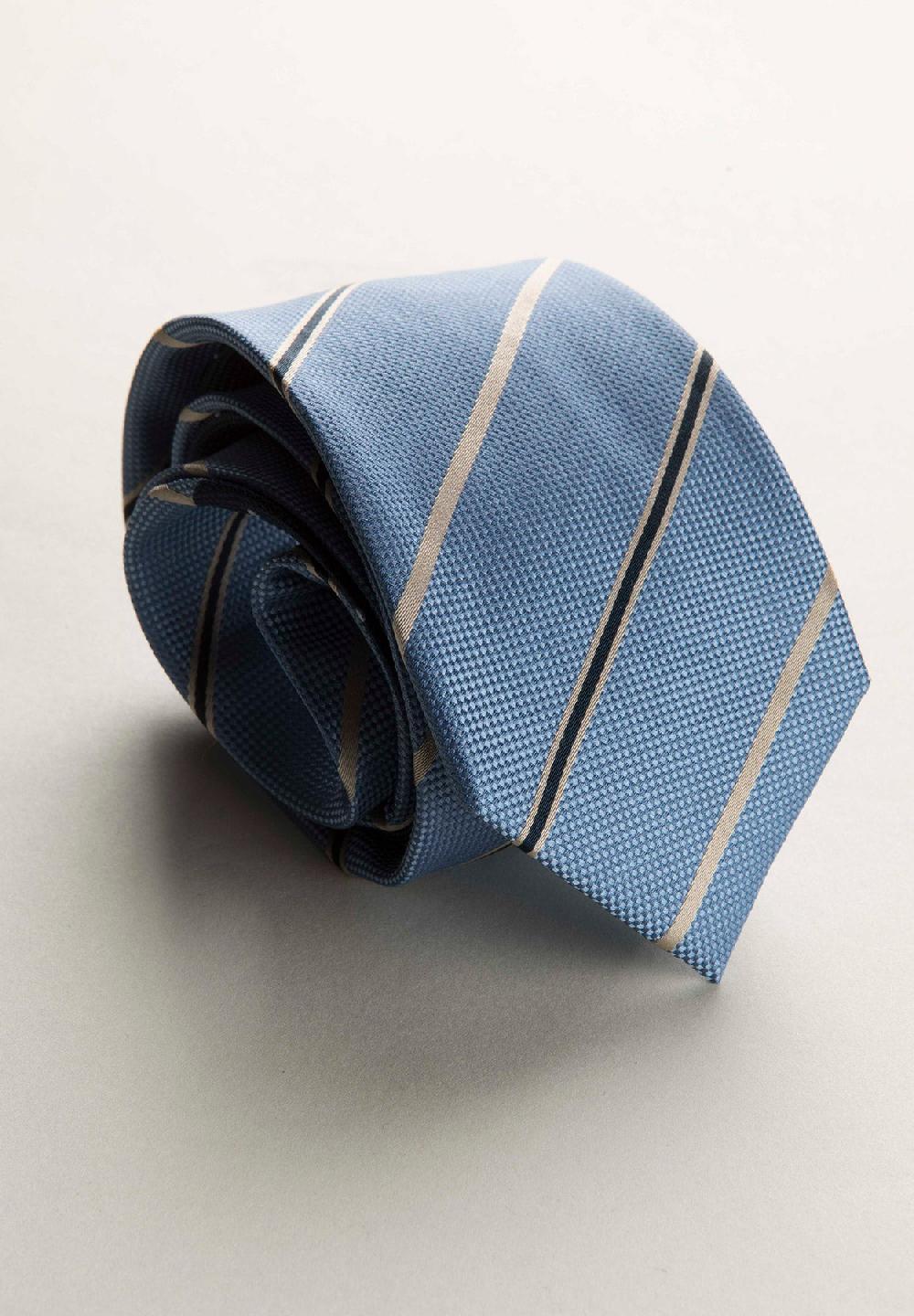 Angelico Cravatta blu nocciola regimental set