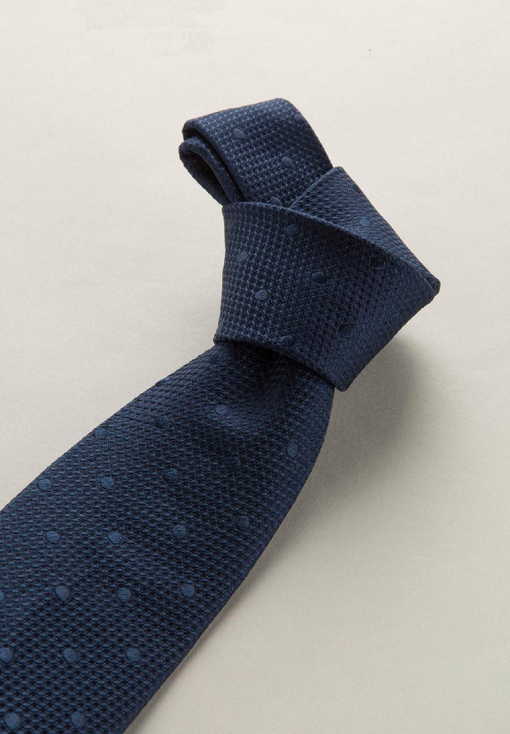 Angelico Cravatta Blu Pois Seta Armaturata