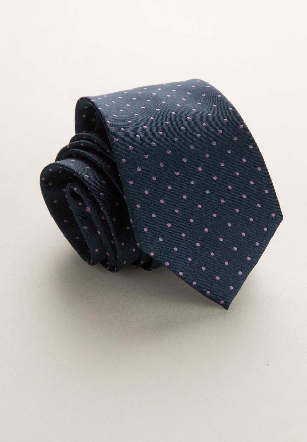 Angelico Cravatta blu pois seta