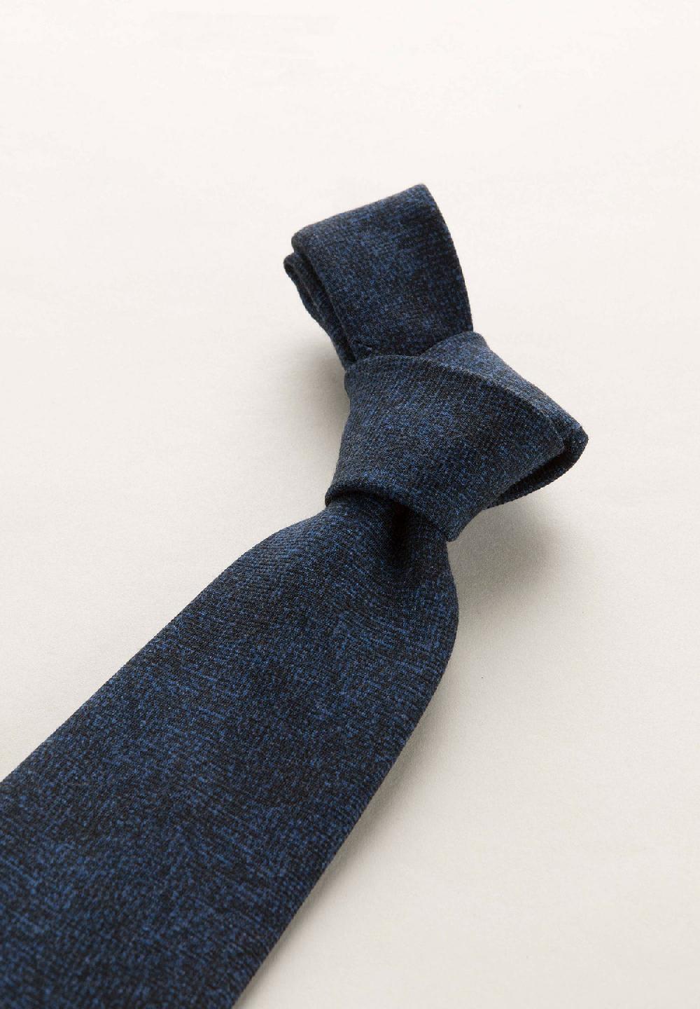 Angelico Cravatta Blu Scura Melange Lana