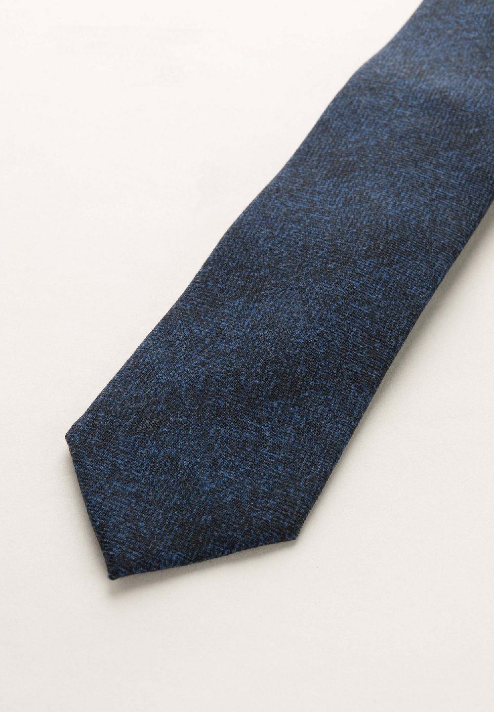 Angelico Cravatta Blu Scura Melange Lana