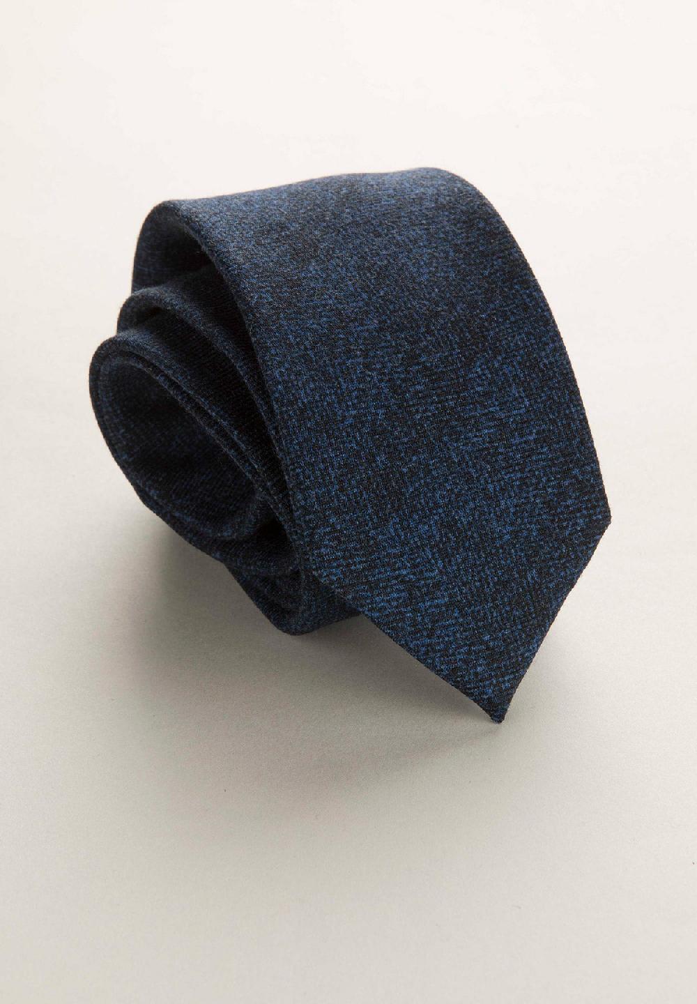 Angelico Cravatta blu scura melange lana