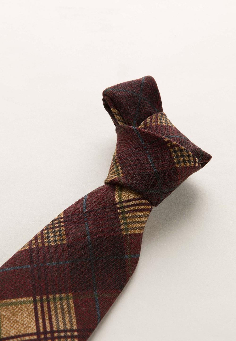 Angelico Cravatta Bordeaux Galles Lana