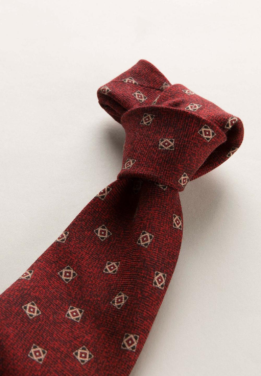Angelico Cravatta Bordeaux Rombi Lana