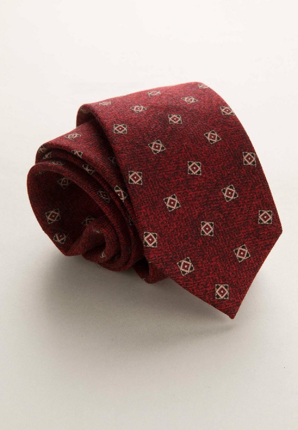 Angelico Cravatta bordeaux rombi lana