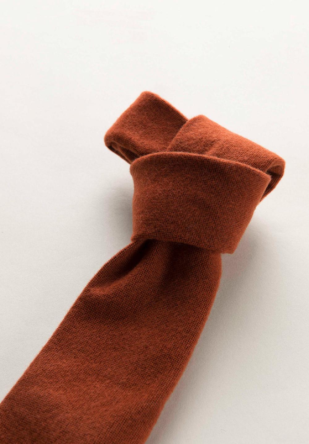 Angelico Cravatta Bruciato Effetto Lana Unita