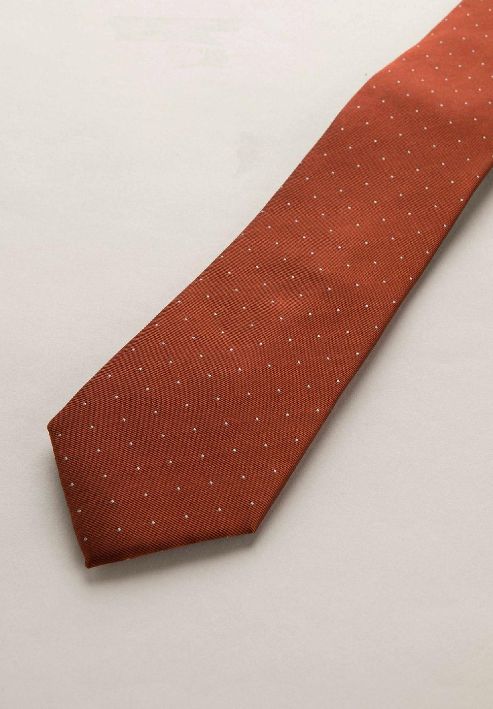 Angelico Cravatta Bruciato Micro Pois Seta