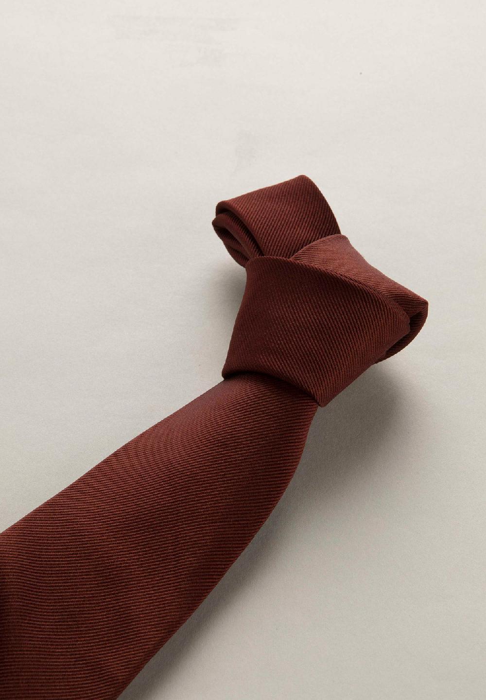 Angelico Cravatta Bruciato Seta Unita