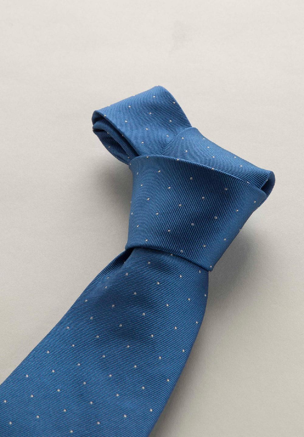 Angelico Cravatta Celeste Micro Pois Seta