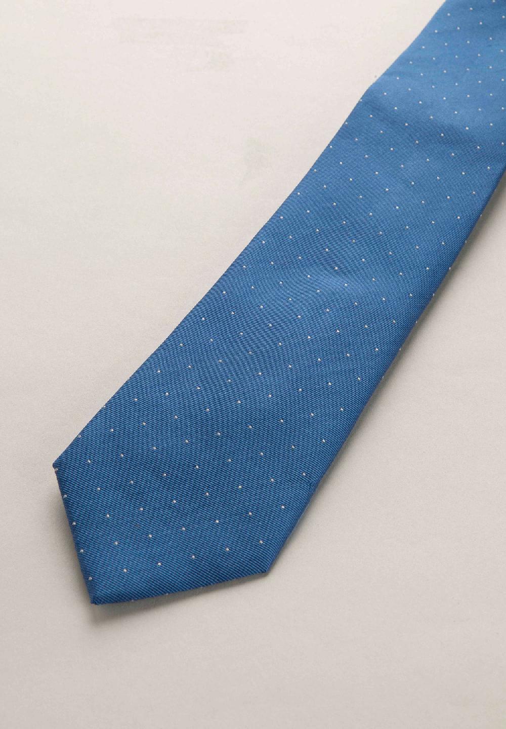 Angelico Cravatta Celeste Micro Pois Seta