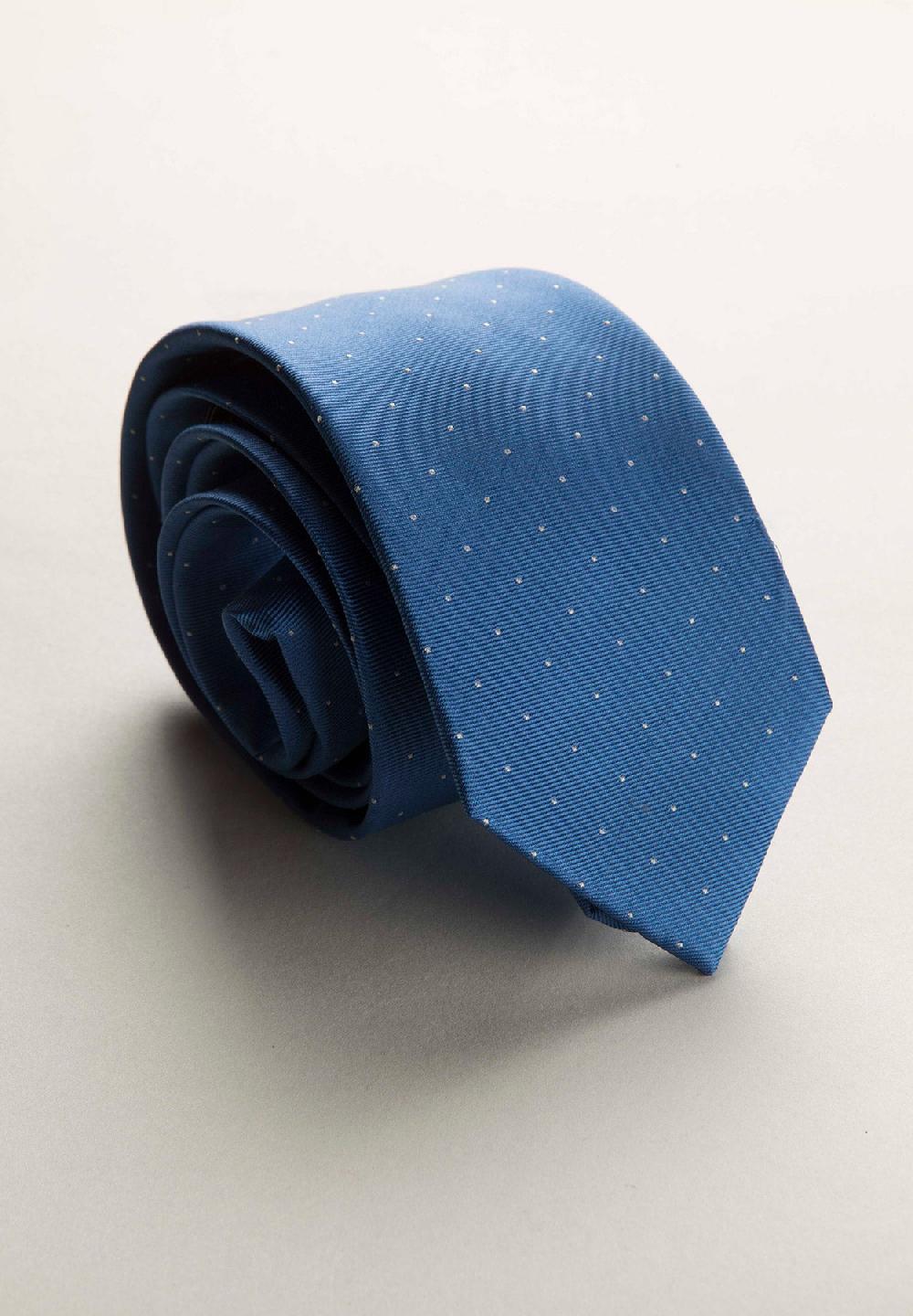 Angelico Cravatta celeste micro pois seta