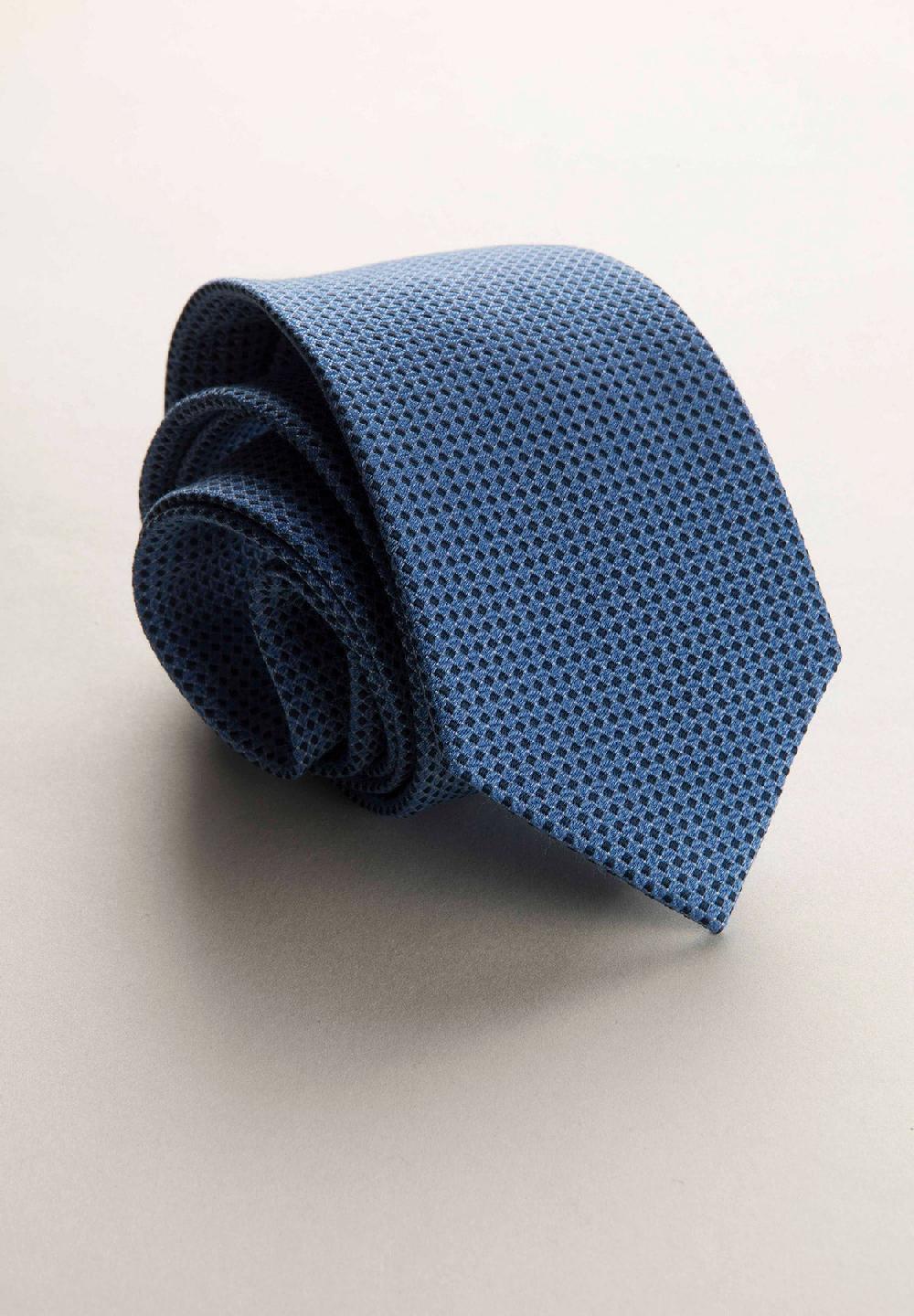 Angelico Cravatta celeste microdisegno seta cotone