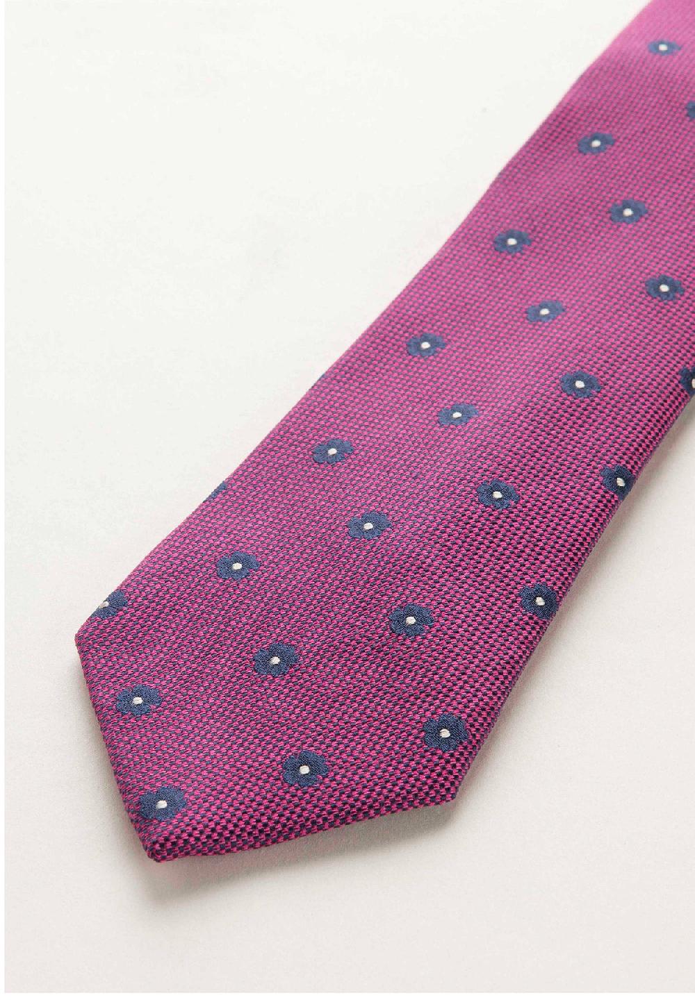 Angelico Cravatta Fucsia Fiori Seta Cotone