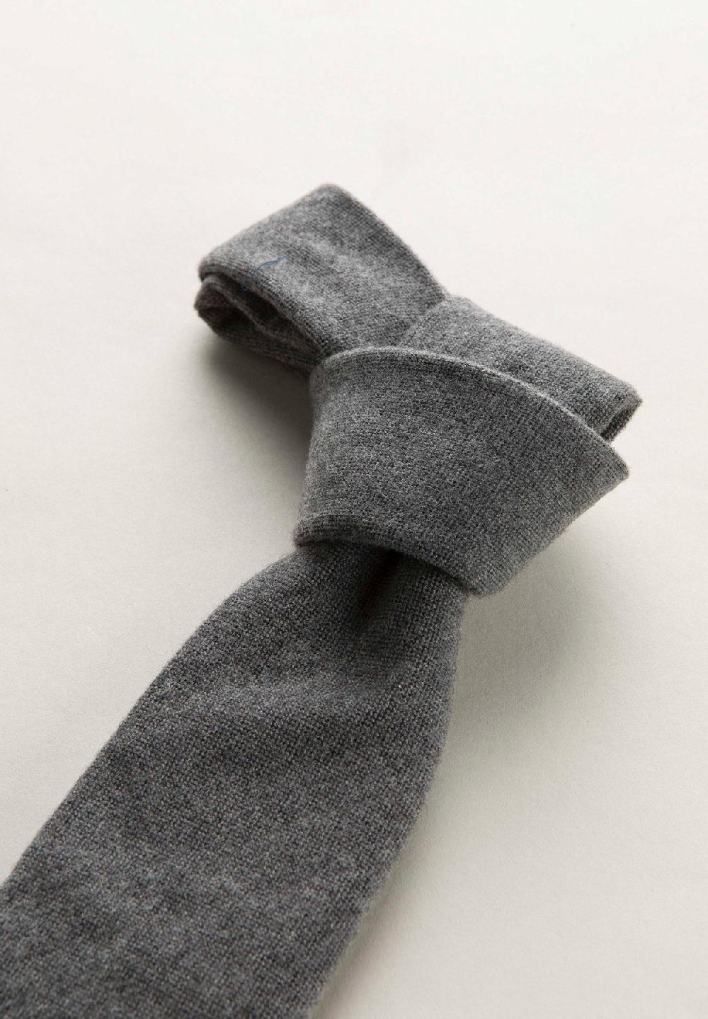 Angelico Cravatta Grigio Medio Effetto Lana Unita
