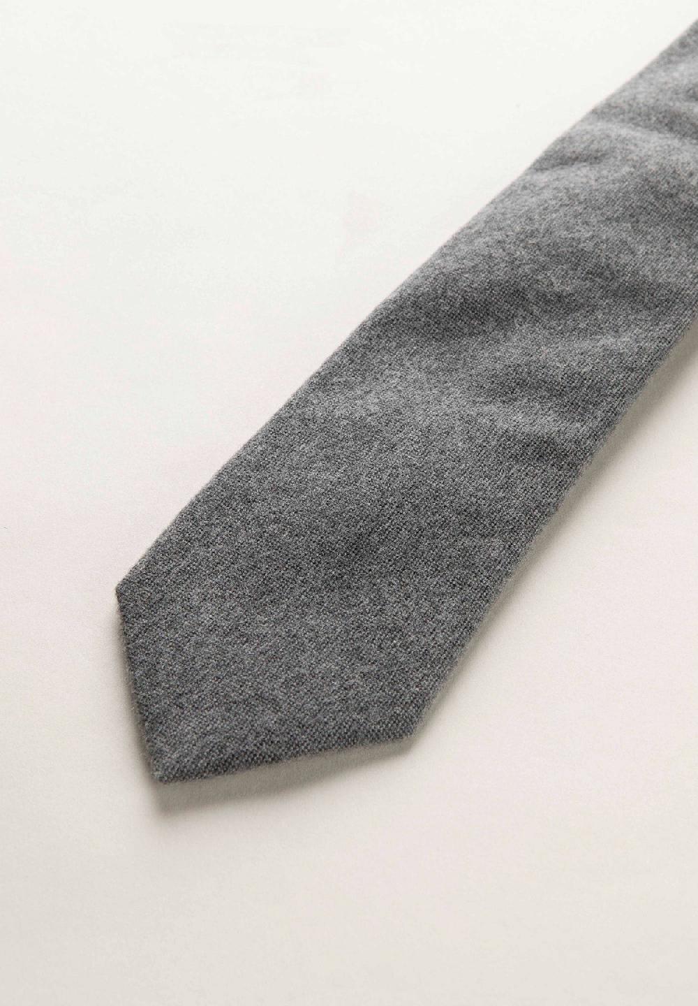 Angelico Cravatta Grigio Medio Effetto Lana Unita