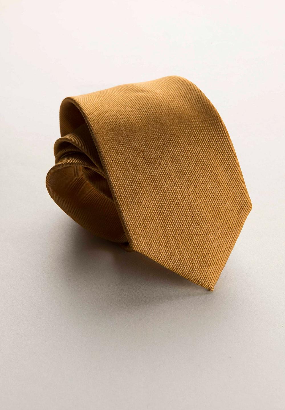 Angelico Cravatta ocra seta unita