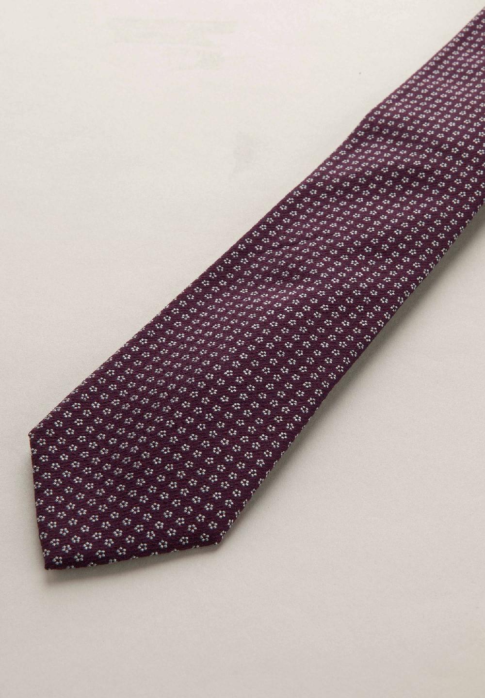 Angelico Cravatta Prugna Microdisegno Seta Cotone
