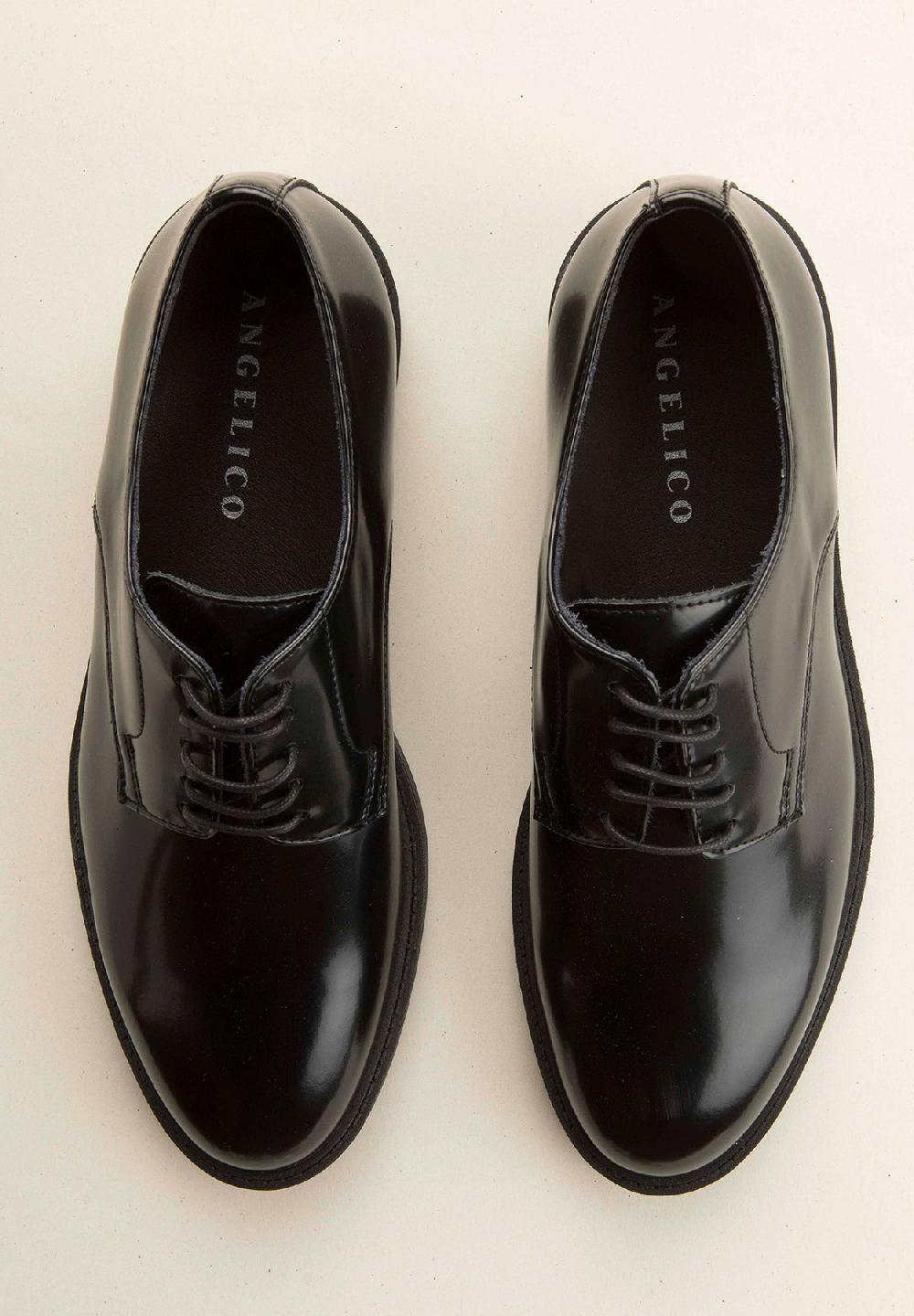 Angelico Derby nero pelle abrasivato