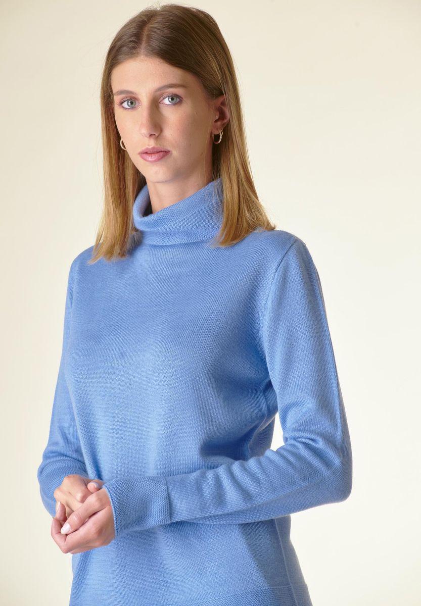 Angelico Dolcevita Azzurro Bordi Alti Lavorati