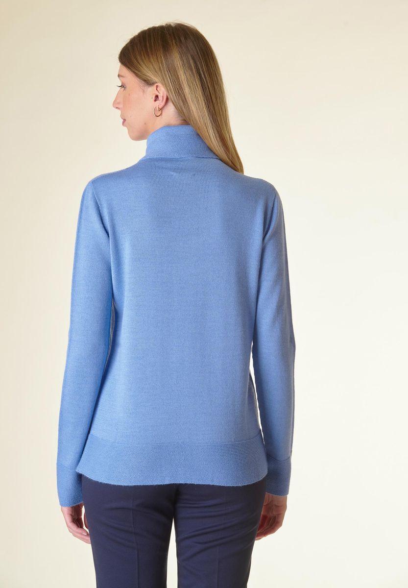 Angelico Dolcevita Azzurro Bordi Alti Lavorati